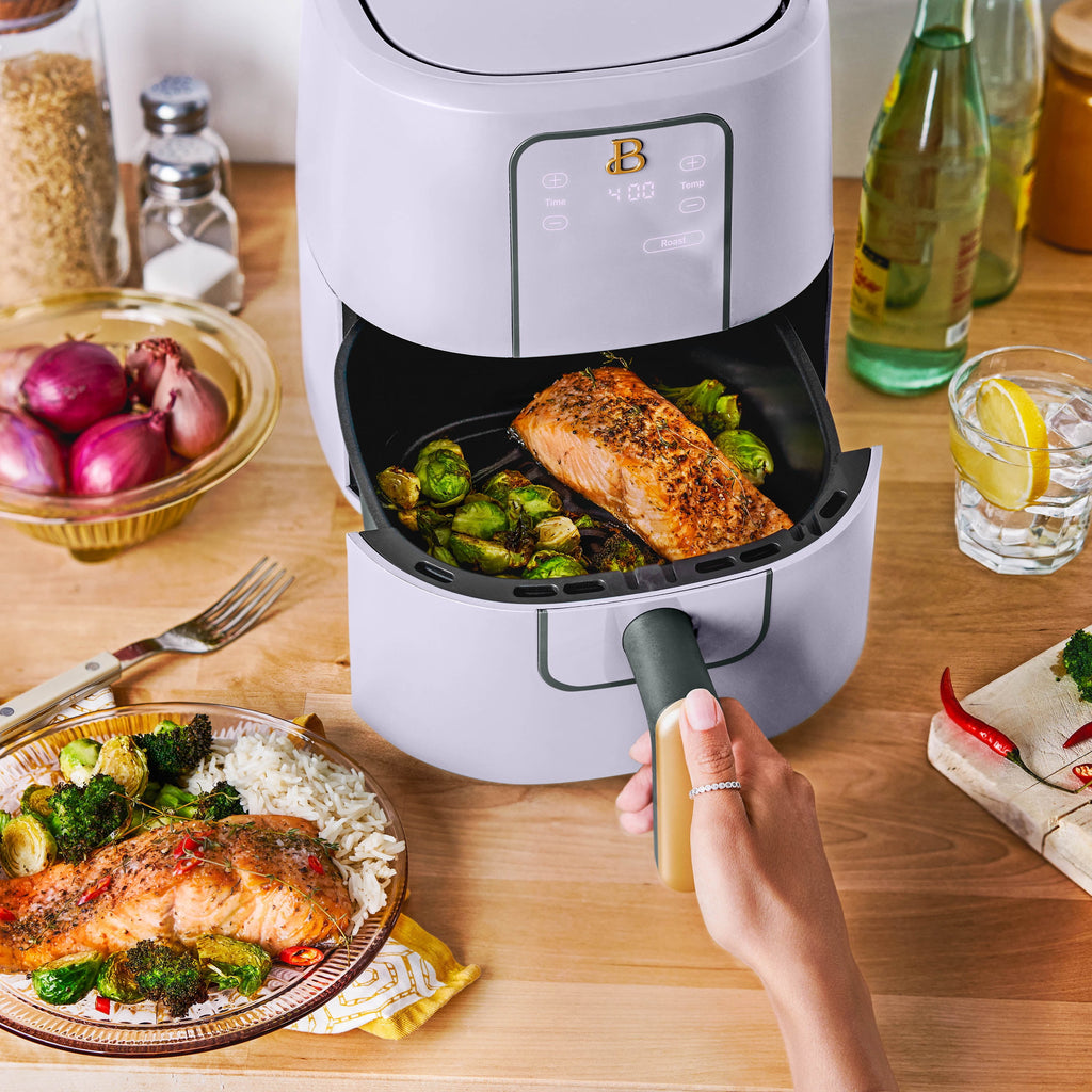 Beautiful 3 Qt Air Fryer with TurboCrisp Technology, EverGood Non-Toxic Ceramic Nonstick Coating, Chocolate by Drew Barrymore