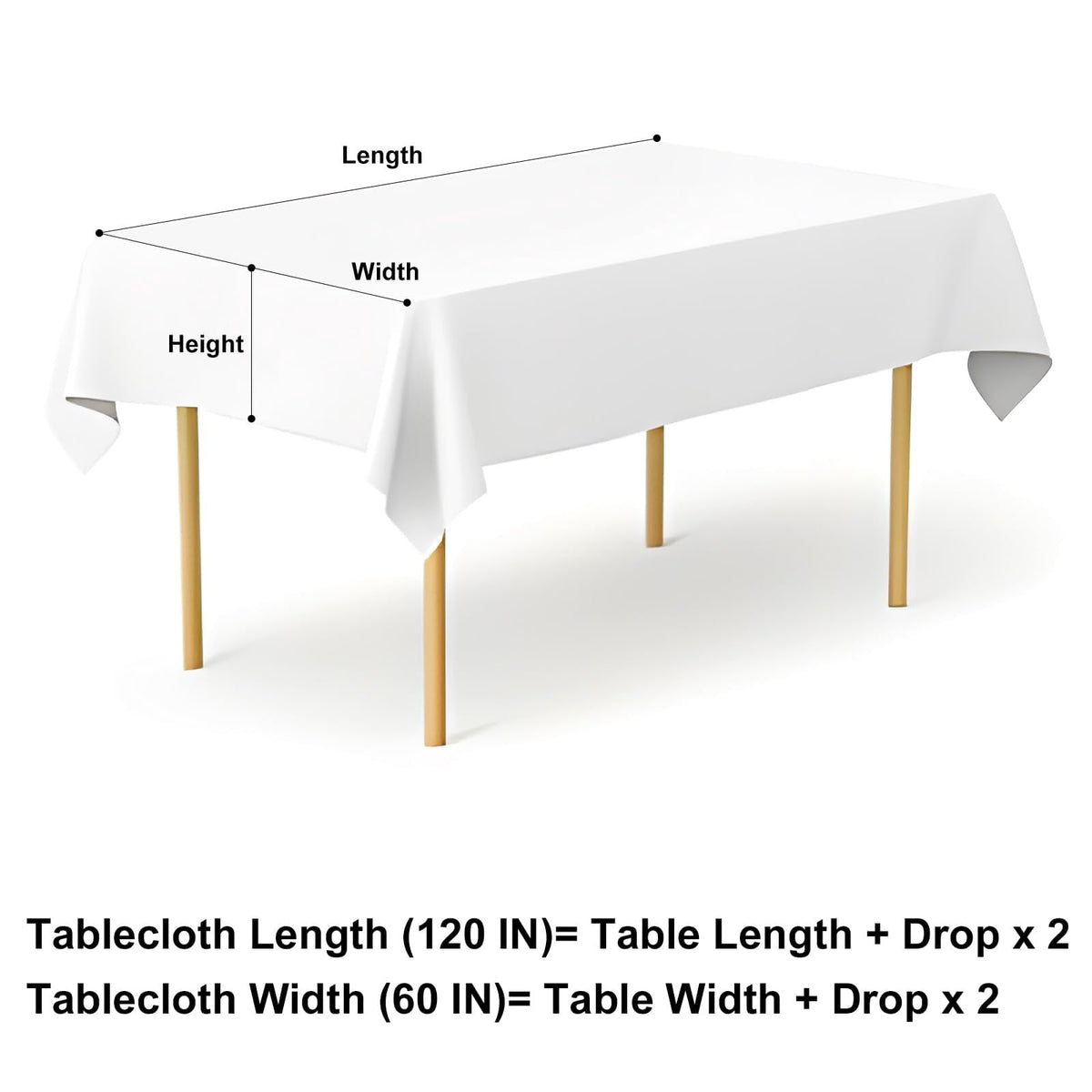 decorUhome Rectangle Tablecloth, Waterproof Vinyl Flannel Backed Table Cloth, Buffalo Wipeable Plastic Table Cover for Kitchen and Outdoor, Black and White, 60" x 84"