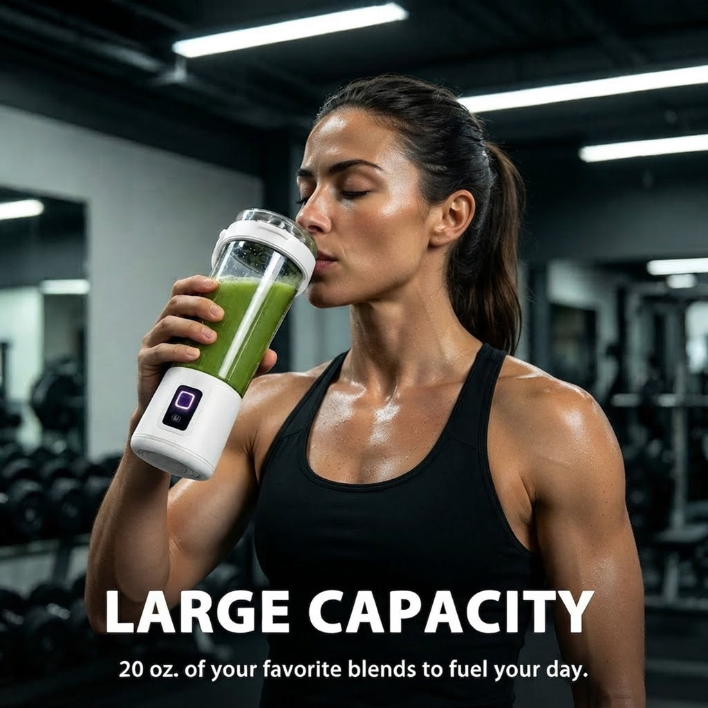 NUBILY Blast Portable Blender, Cordless, 20oz. Vessel, Personal Blender-for Shakes & Smoothies, BPA Free, Leakproof-Lid & Sip Spout, USB-C Rechargeable, Dishwasher Safe Parts, Grey