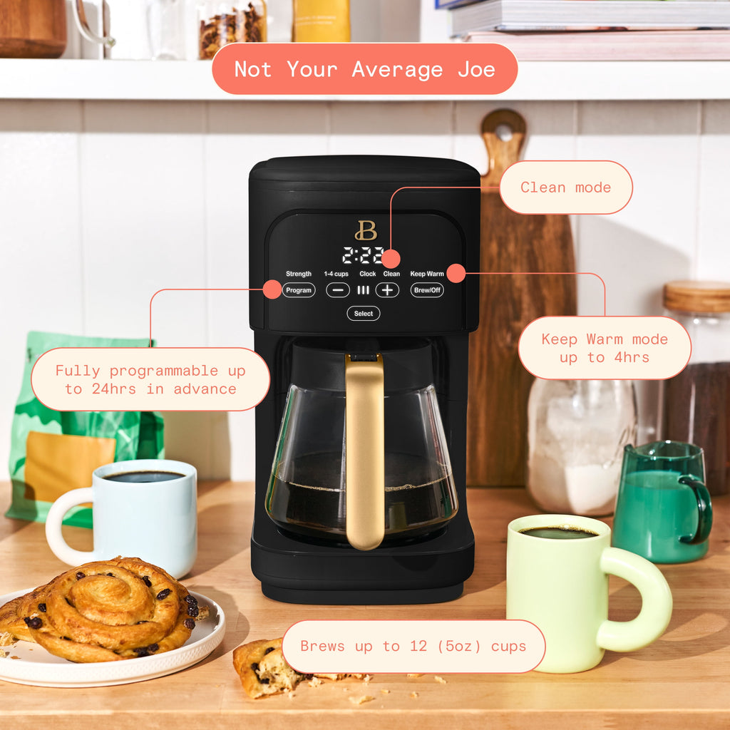 Beautiful 12 cup Programmable Coffee Maker, Thyme Green by Drew Barrymore