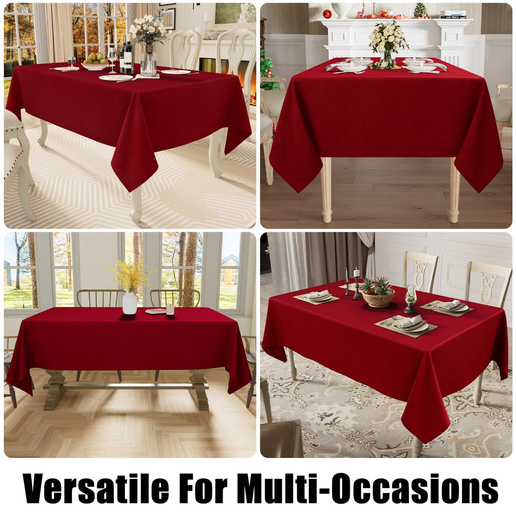 decorUhome Linen Rectangle Tablecloth 52x70 inch, Stain and Wrinkle Resistant Washable Table Cloth, Decorative Waterproof Fabric Table Cover for Dining Party, Sage Green