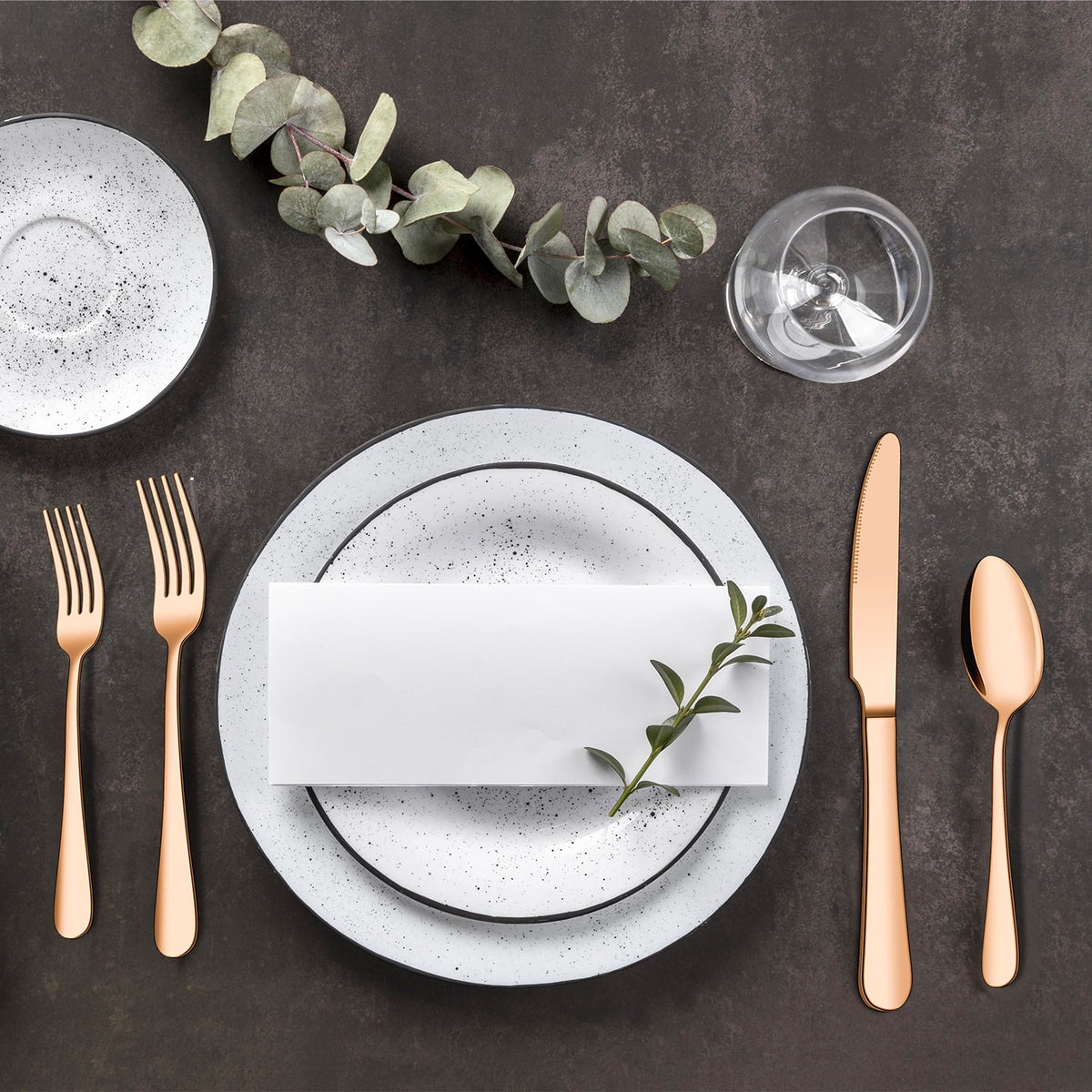 20 Piece Silverware Set, ENLOY Stainless Steel Solid Flatware Cutlery for 4, Modern & Elegant Design, High Quality Gift
