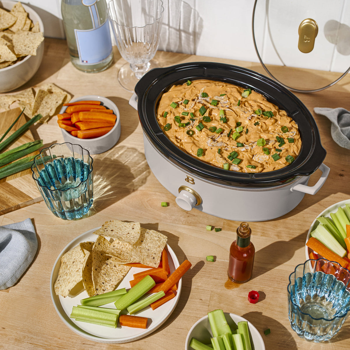 Beautiful 2.5 Qt Dip and Serve Manual Slow Cooker, Chocolate by Drew Barrymore