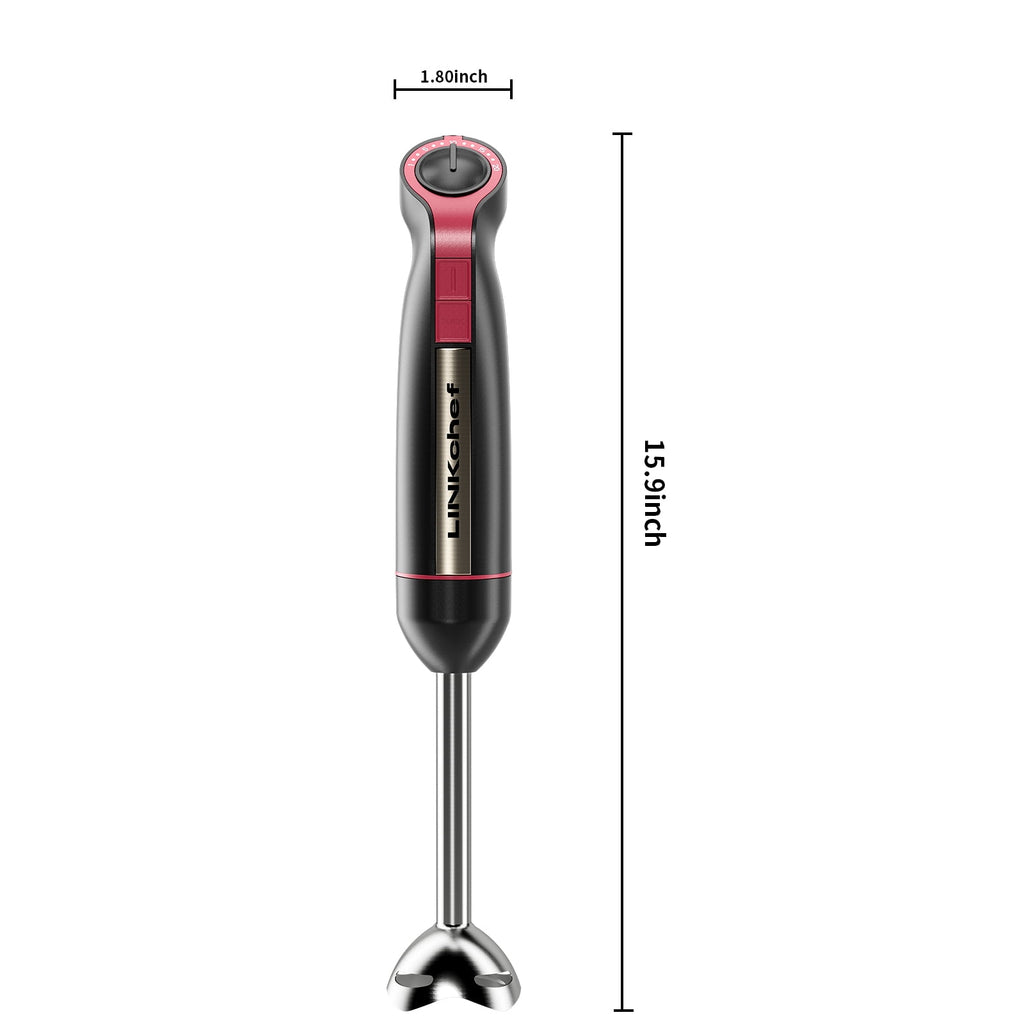 LINKChef Immersion Blender, 20-Speed 1000W Immersion Hand Blender, Stick Blender with Turbo Mode