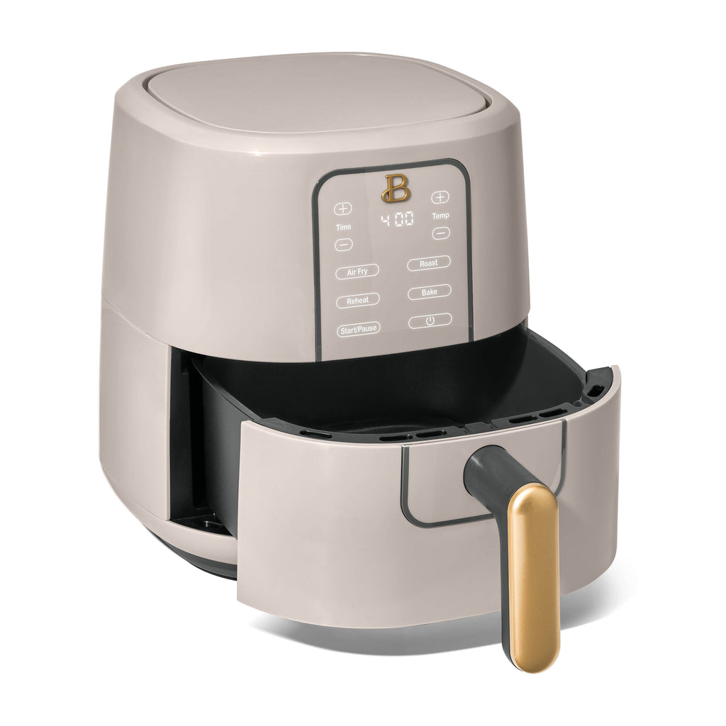 Beautiful 3 Qt Air Fryer with TurboCrisp Technology, EverGood Non-Toxic Ceramic Nonstick Coating, Chocolate by Drew Barrymore