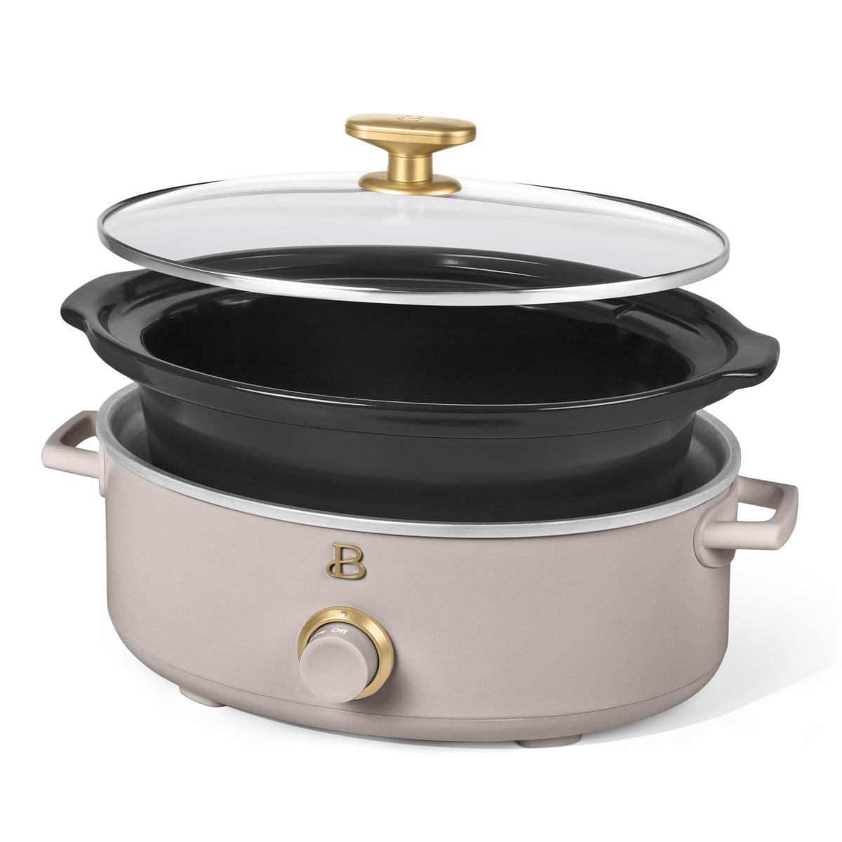 Beautiful 2.5 Qt Dip and Serve Manual Slow Cooker, Chocolate by Drew Barrymore