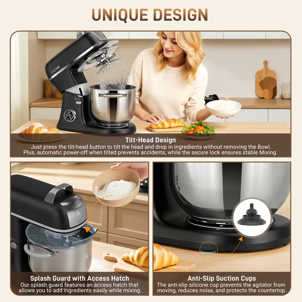 7QT Stand Mixer Aluminum Die Casting,650W 11 Speed Tilt-Head Kitchen Electric Stand Mixer, Household Food Mixer with Stainless Steel Bowl, Dough Hook, Whisk and Beater,Food Mixer for Baking, Cake