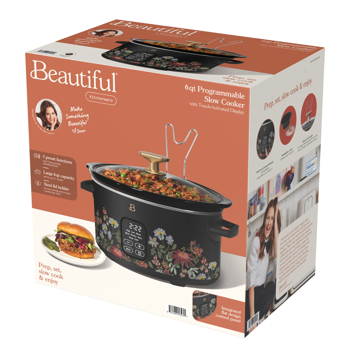Beautiful 6 Qt Programmable Slow Cooker, Thyme Green by Drew Barrymore