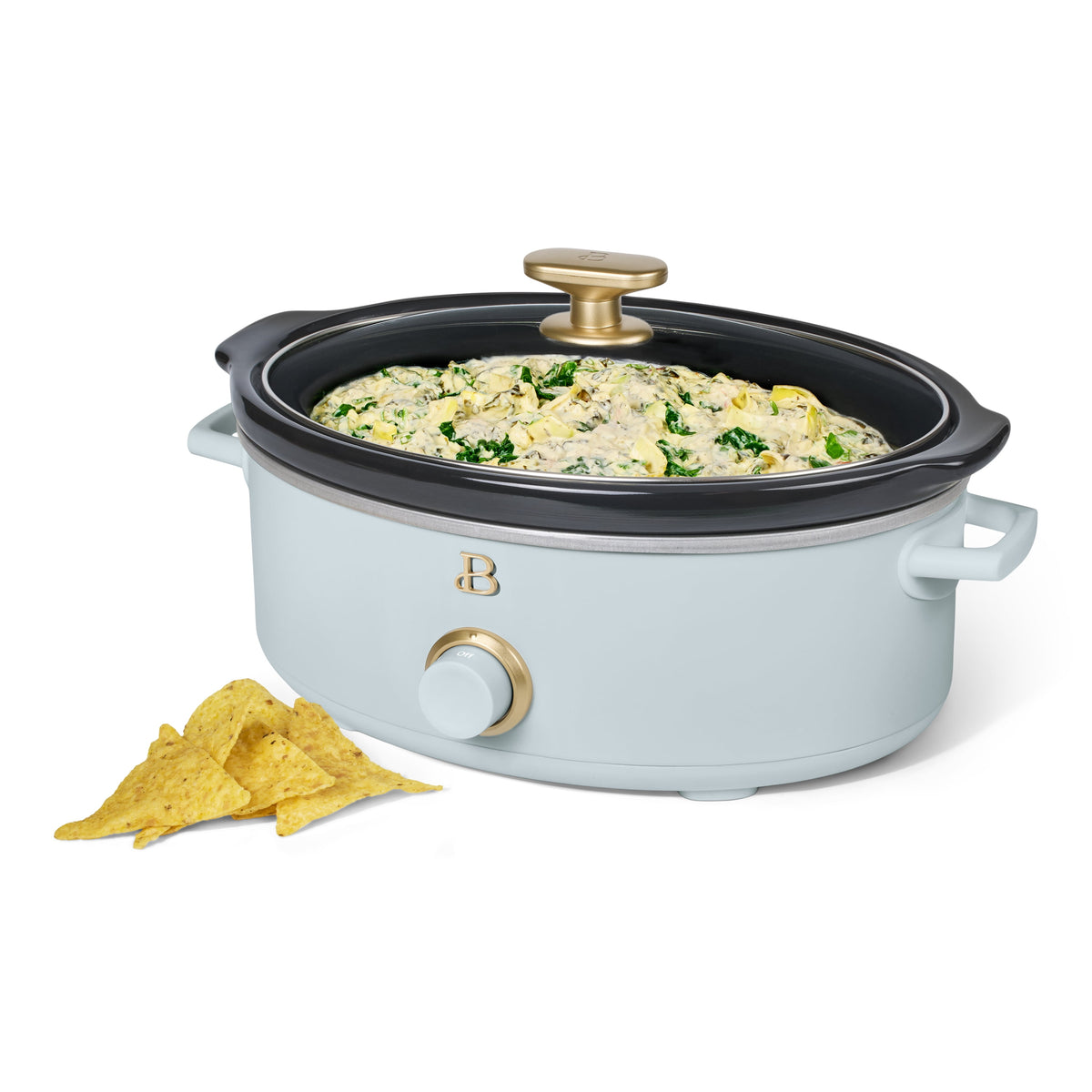 Beautiful 2.5 Qt Dip and Serve Manual Slow Cooker, Chocolate by Drew Barrymore