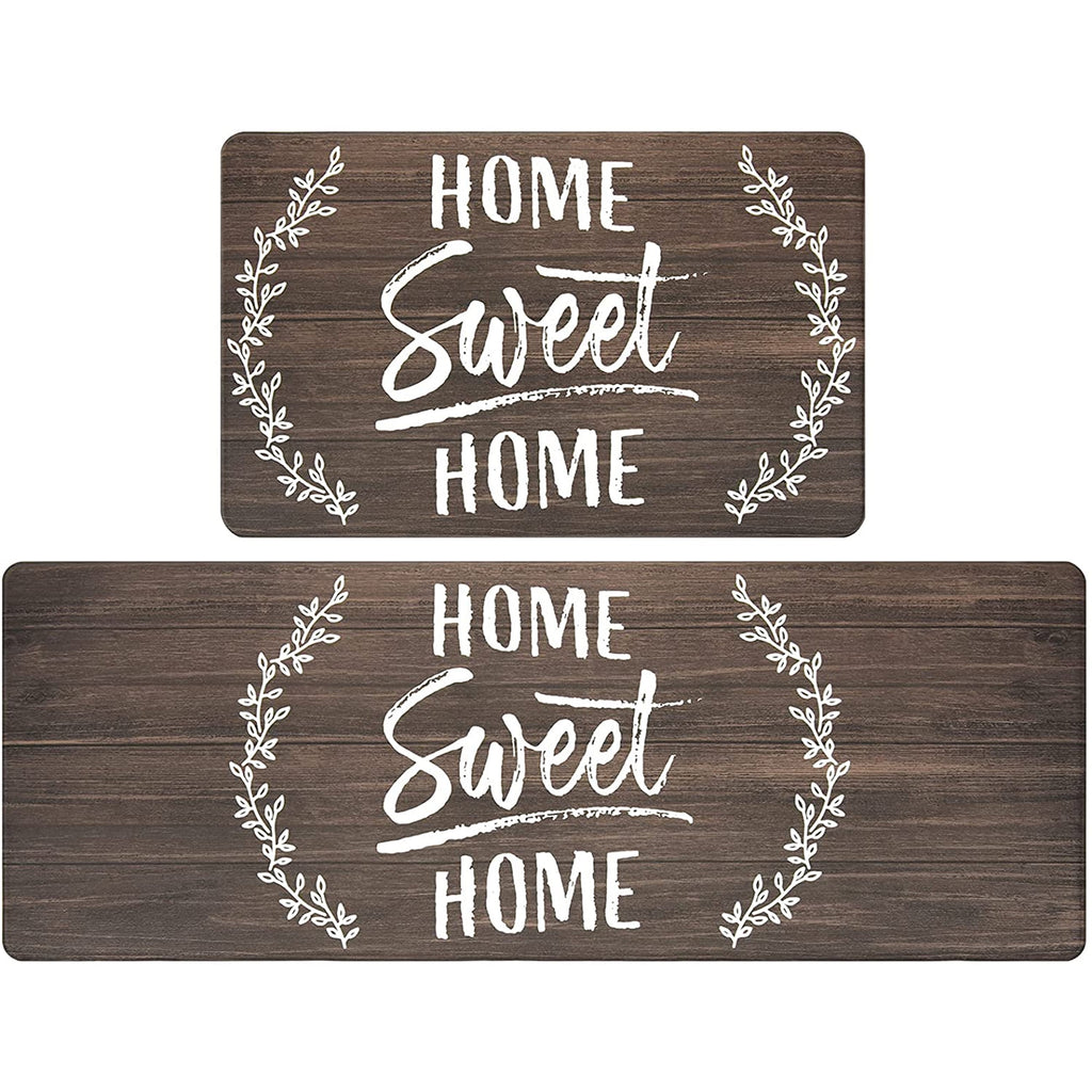 Findosom 2pcs Anti Fatigue Kitchen Rug Set,18"x30"+18"x47" Waterproof Non Slip Kitchen Runner Rug,0.4" Thick Cushioned Kitchen Floor Mats,Ergonomic Standing Mats Back Pain Relief Laundry Foam Rug