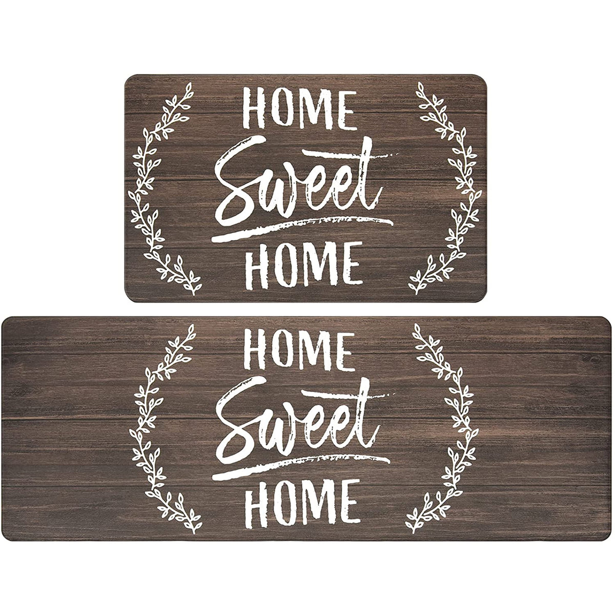 Findosom 2pcs Anti Fatigue Kitchen Rug Set,18"x30"+18"x47" Waterproof Non Slip Kitchen Runner Rug,0.4" Thick Cushioned Kitchen Floor Mats,Ergonomic Standing Mats Back Pain Relief Laundry Foam Rug