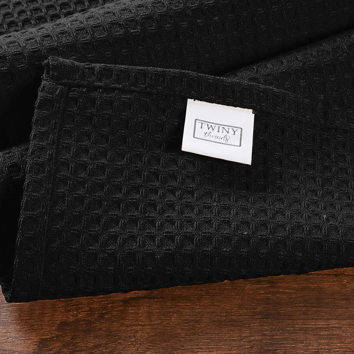 Twiny Threads Waffle Kitchen Towel 16"x26" Set of 4 - Brown