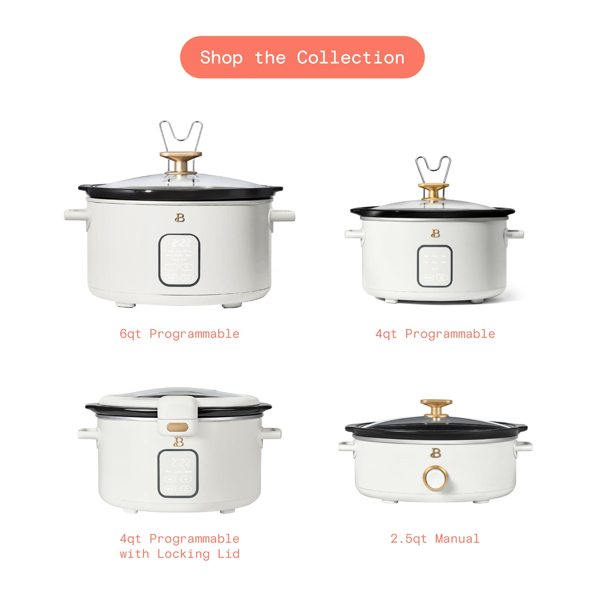Beautiful 2.5 Qt Dip and Serve Manual Slow Cooker, Chocolate by Drew Barrymore