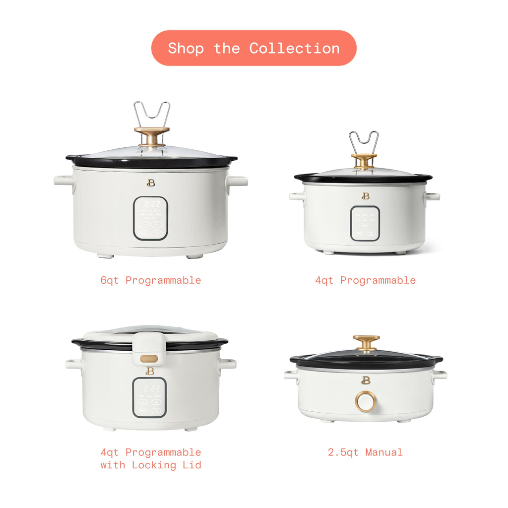 Beautiful 4 Qt Digital Slow Cooker with Hinged Locking Lid, Thyme Green by Drew Barrymore