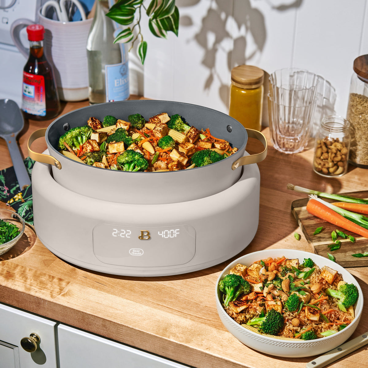 Beautiful 10 in 1, 6 Qt Electric Multi-Cooker, Thyme Green by Drew Barrymore