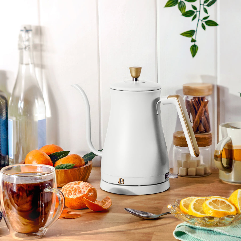 Beautiful 1-Liter Electric Gooseneck Kettle 1200 W, Chocolate by Drew Barrymore