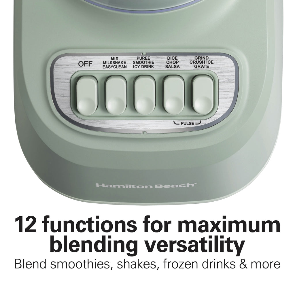 Hamilton Beach Smoothie Blender, 48 oz BPA-Free Jar 650 W 12-Function Countertop Blender for Kitchen, White