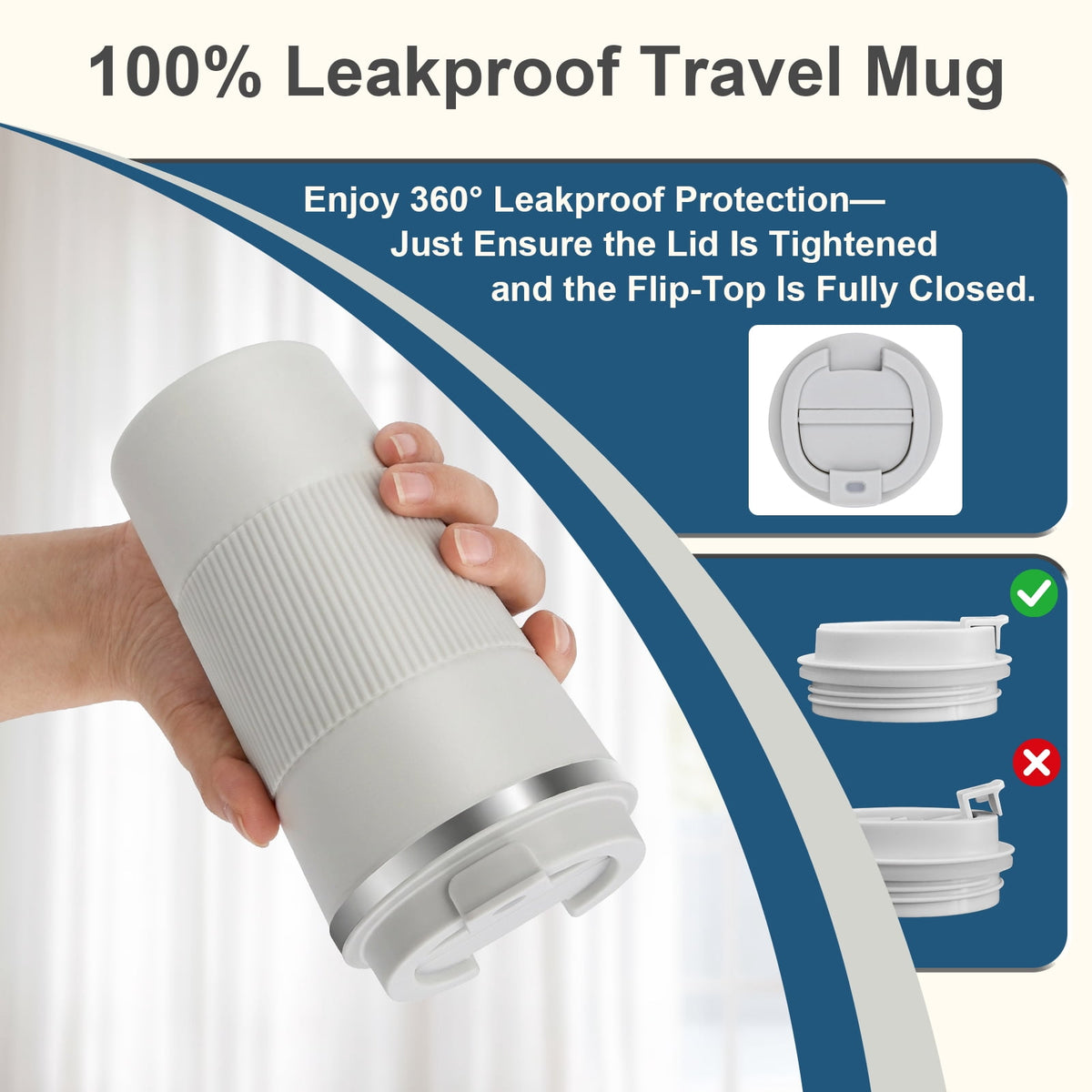 Vaparinckl Travel Coffee Mug, 17 oz Stainless Steel Vacuum Insulated Coffee Tumbler with Lid, Reusable Cup for Hot & Cold Drinks, Black