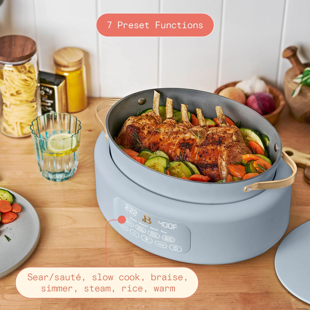 Beautiful 10 in 1, 6 Qt Electric Multi-Cooker, Thyme Green by Drew Barrymore