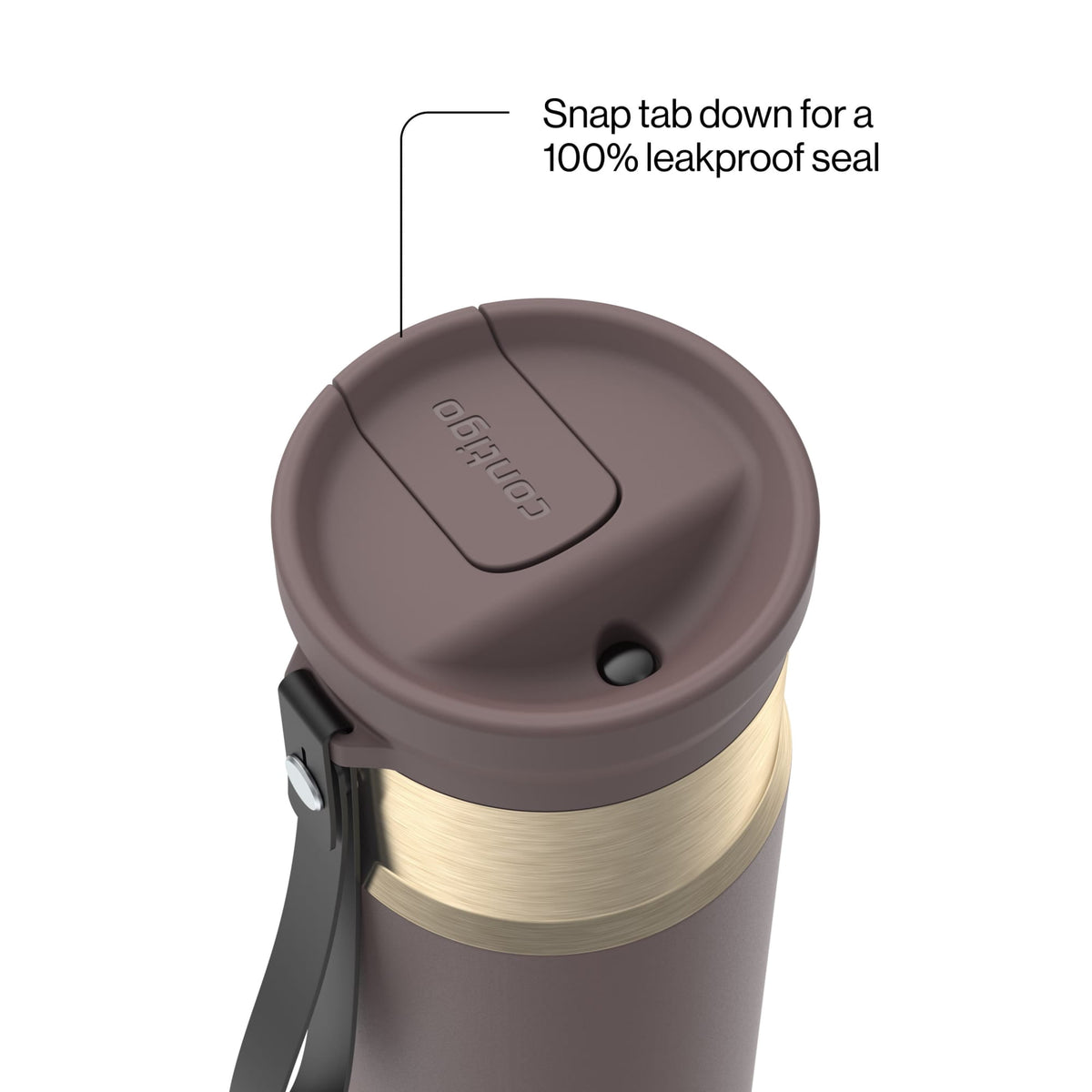 Contigo 16oz SnapSeal Insulated Stainless Steel Water Bottle, Licorice Black/Bronze