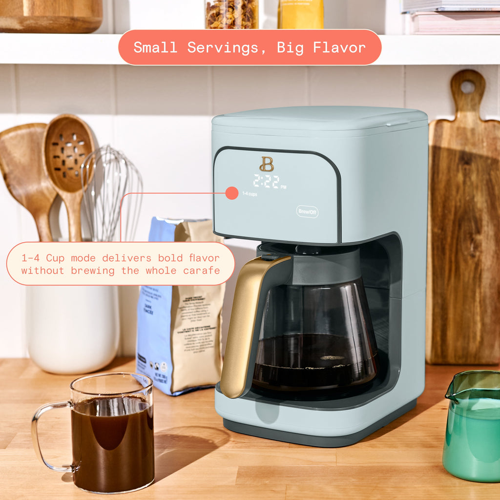 Beautiful 12 cup Programmable Coffee Maker, Thyme Green by Drew Barrymore