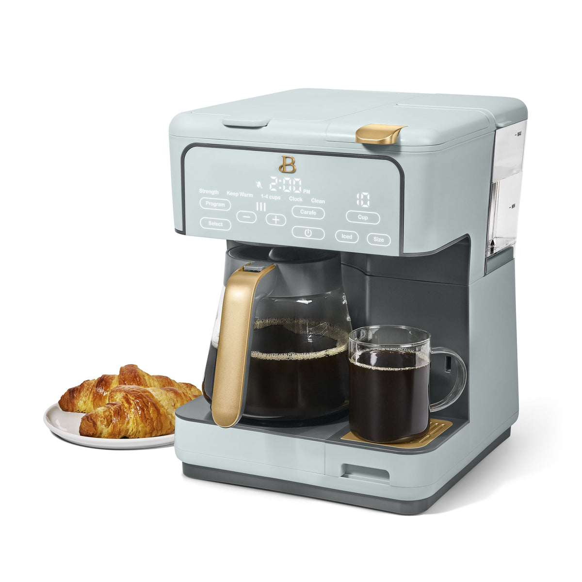 Beautiful by Drew Barrymore Multi-Brew 12-Cup Programmable Drip & Single-Serve Coffee Maker, White Icing