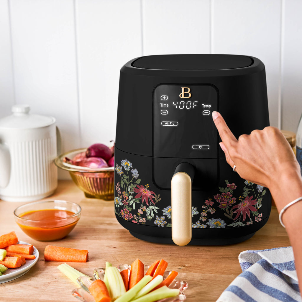 Beautiful 3 Qt Air Fryer with TurboCrisp Technology, EverGood Non-Toxic Ceramic Nonstick Coating, Chocolate by Drew Barrymore