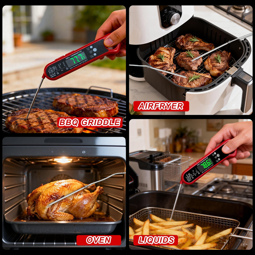 AGCAN Digital Meat Thermometer Instant Read Food Thermometers for BBQ Grilling Cooking