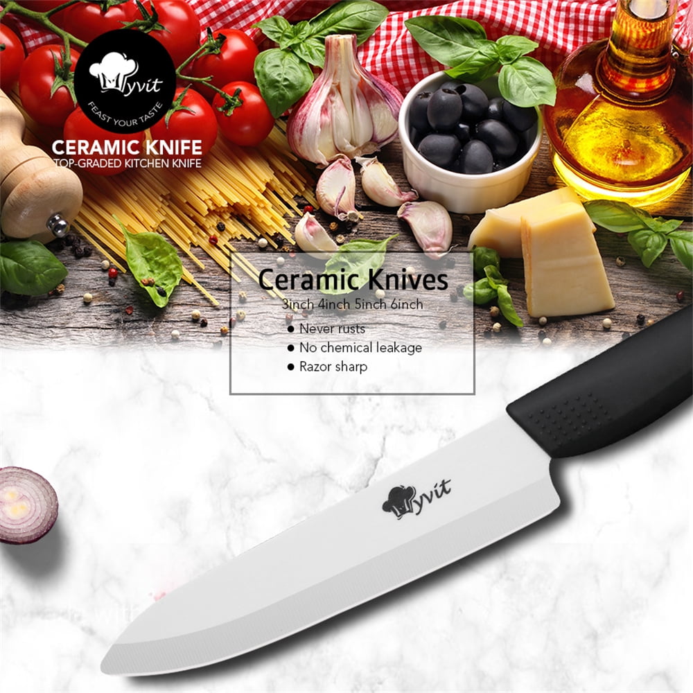 Ceramic Kitchen Knife 6 inch Chef Knife with Cover Fruit Paring Knife for Cutting Slicing Cheese Lettuce Vegetable