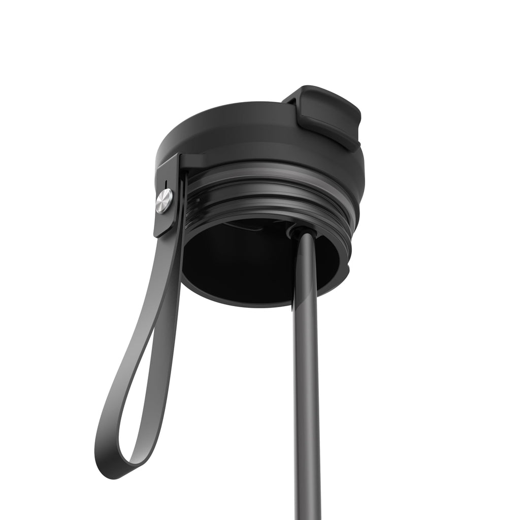 Contigo 28oz DualSip Plastic Water Bottle with Built-In Straw and Drink Opening, Licorice Black/Clear