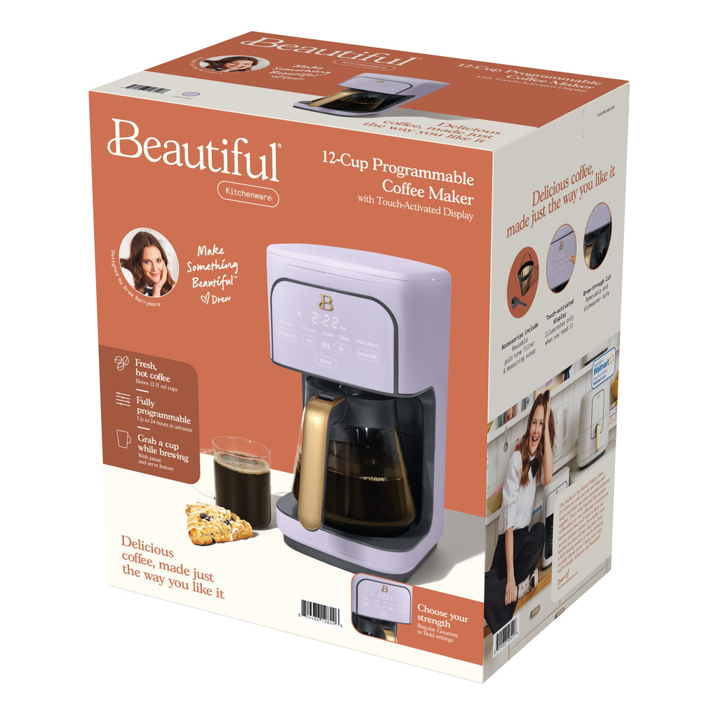 Beautiful 12 cup Programmable Coffee Maker, Thyme Green by Drew Barrymore