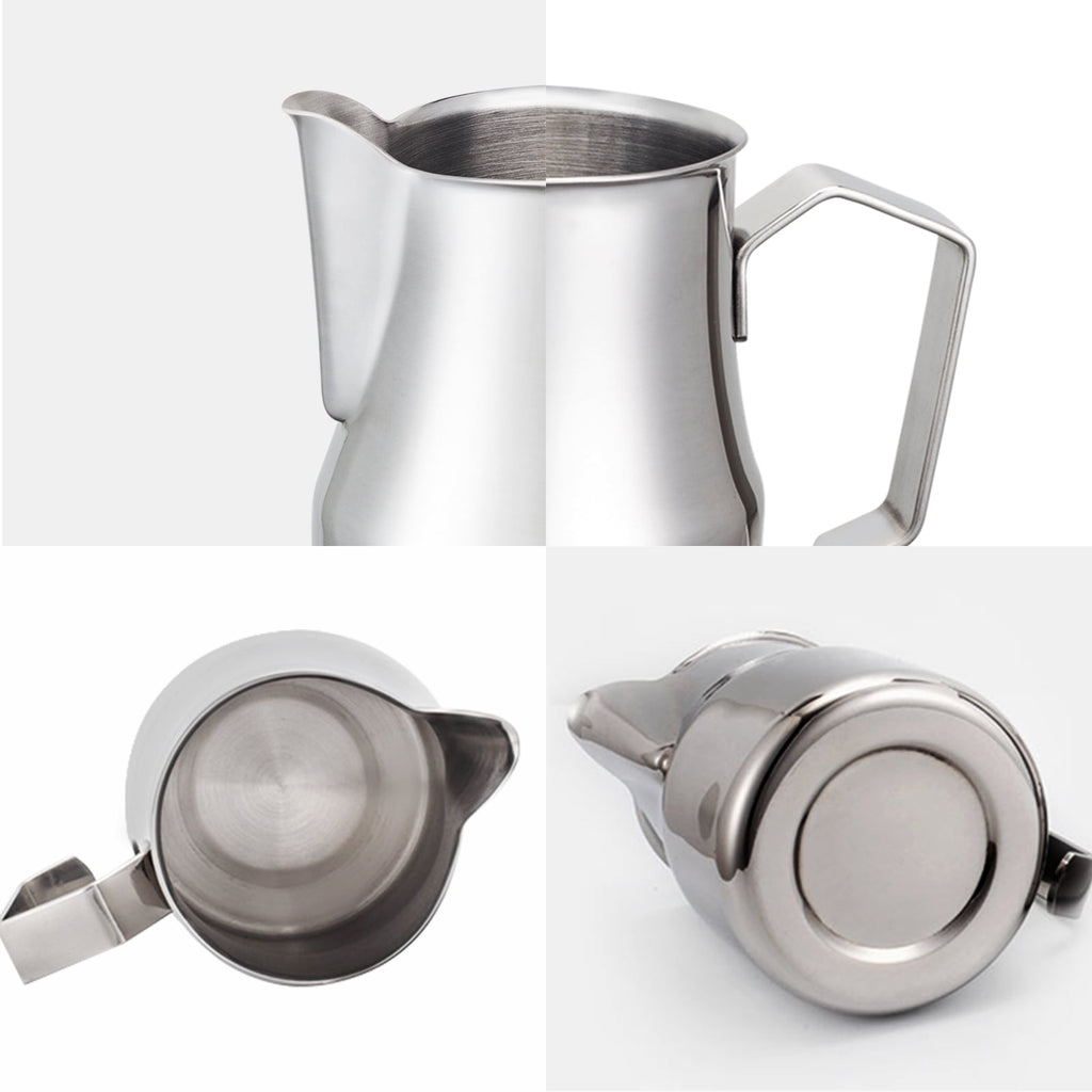 Easyworkz Espresso Steaming Pitcher Stainless Steel 15 oz Coffee Frothing Picther Milk Jug Cappuccino Latte Art Cup, Black