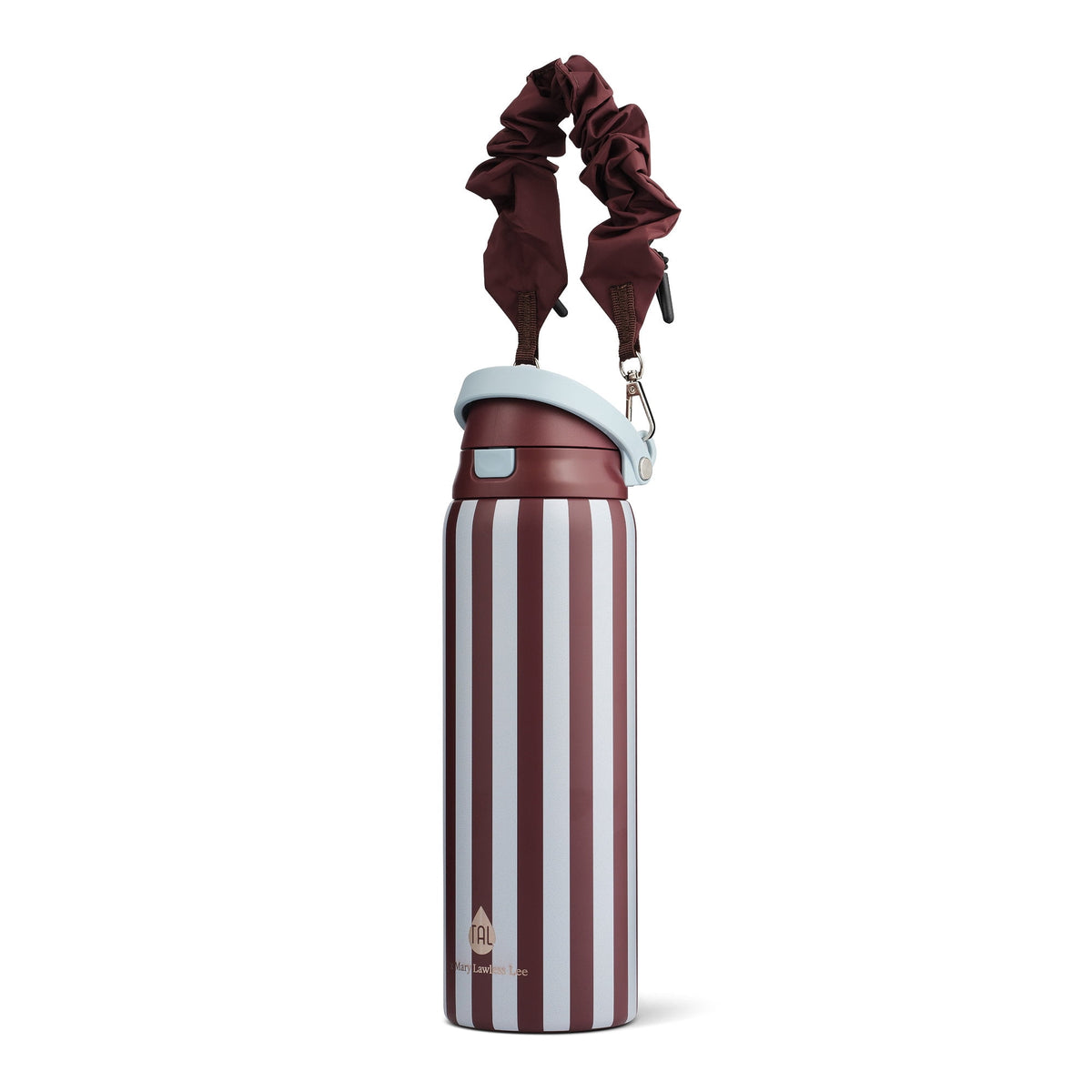 Mary Lawless Lee x TAL 32oz Stainless Steel 2-in-1 Straw and Chug Water Bottle with Push Lid and Strap, Stripes