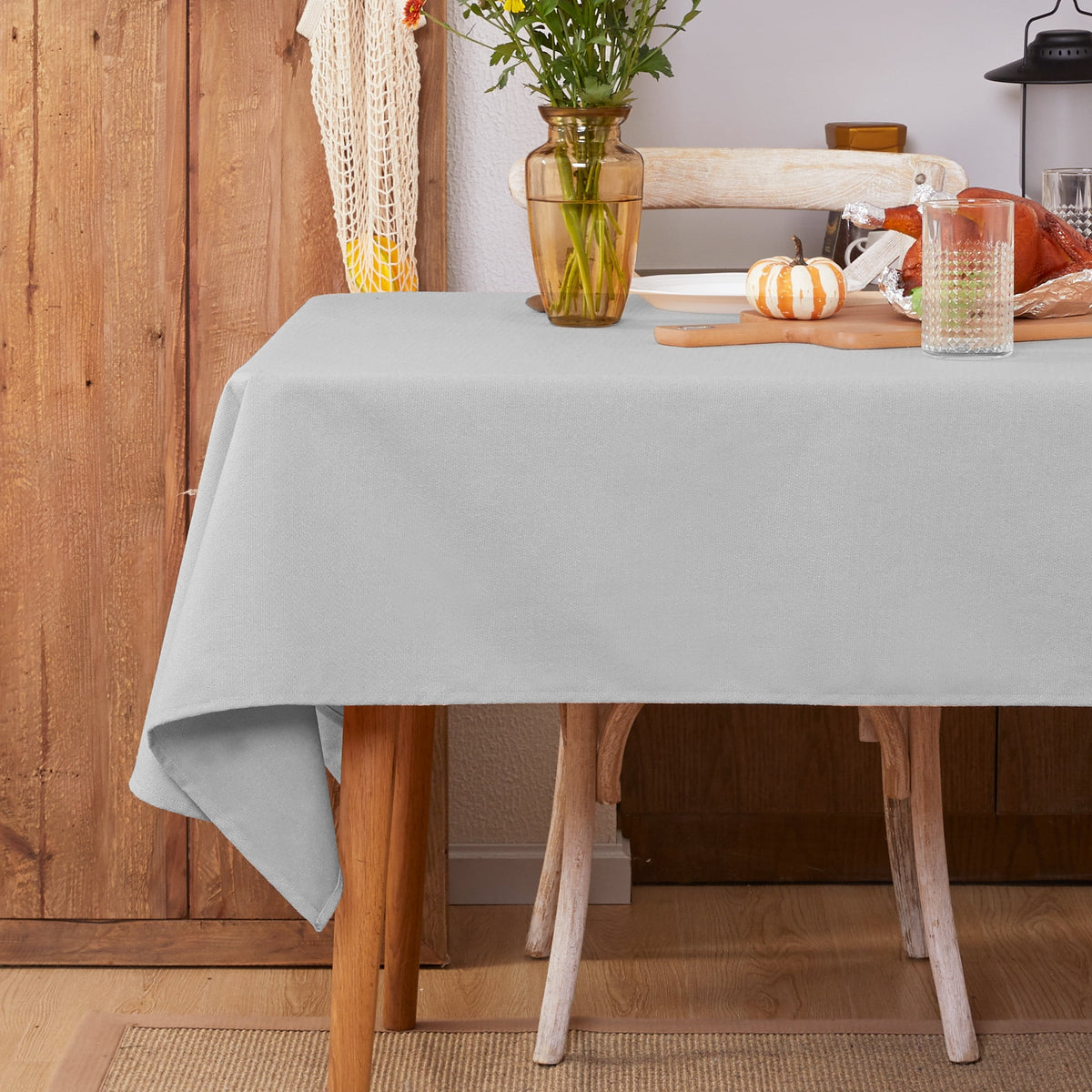 Deconovo Square Tablecloth with Waterproof Finish, Easy-Clean Polyester Table Cover, 54 x 54 Inch, Dark Gray