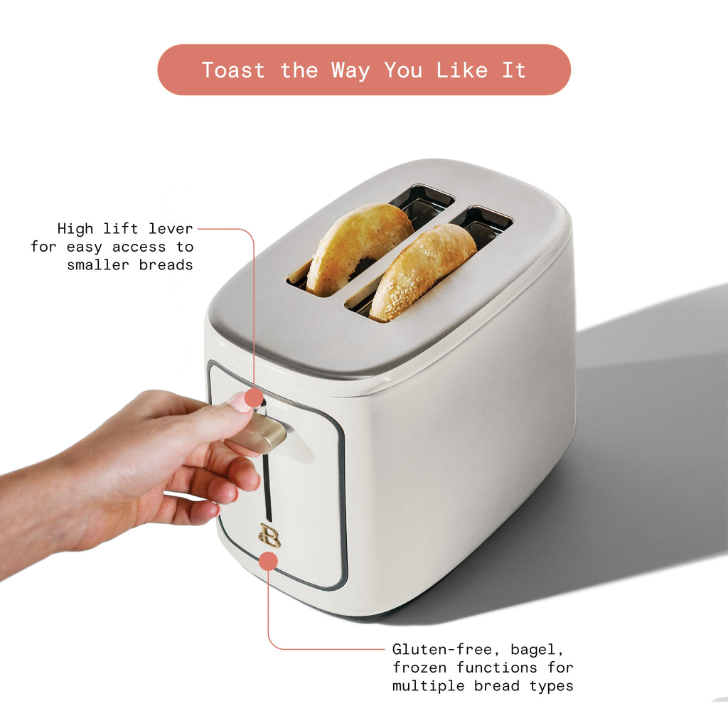 Beautiful 2 Slice Toaster with Touch-Activated Display, Thyme Green by Drew Barrymore
