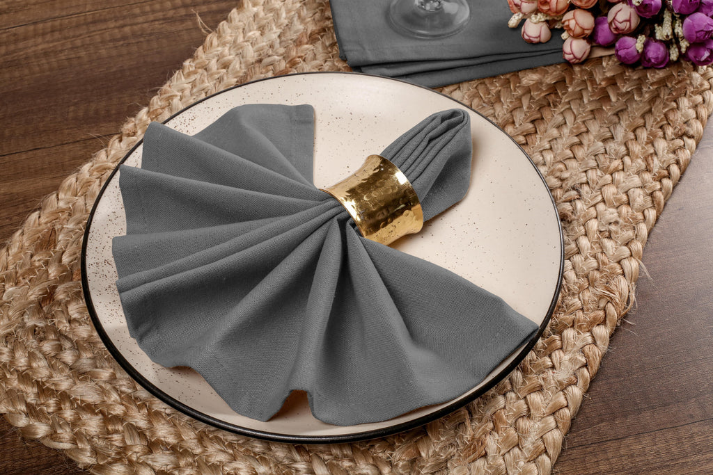 Twiny Threads Set of 4 Solid Reusable Cloth Dinner Napkins - Sandal Yellow