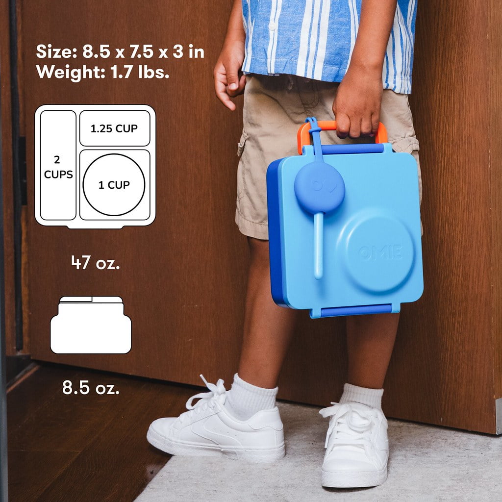 OmieBox Bento Box for Kids - Insulated Bento Lunch Box with Leak Proof Thermos Food Jar - Blue Sky by OmieLife