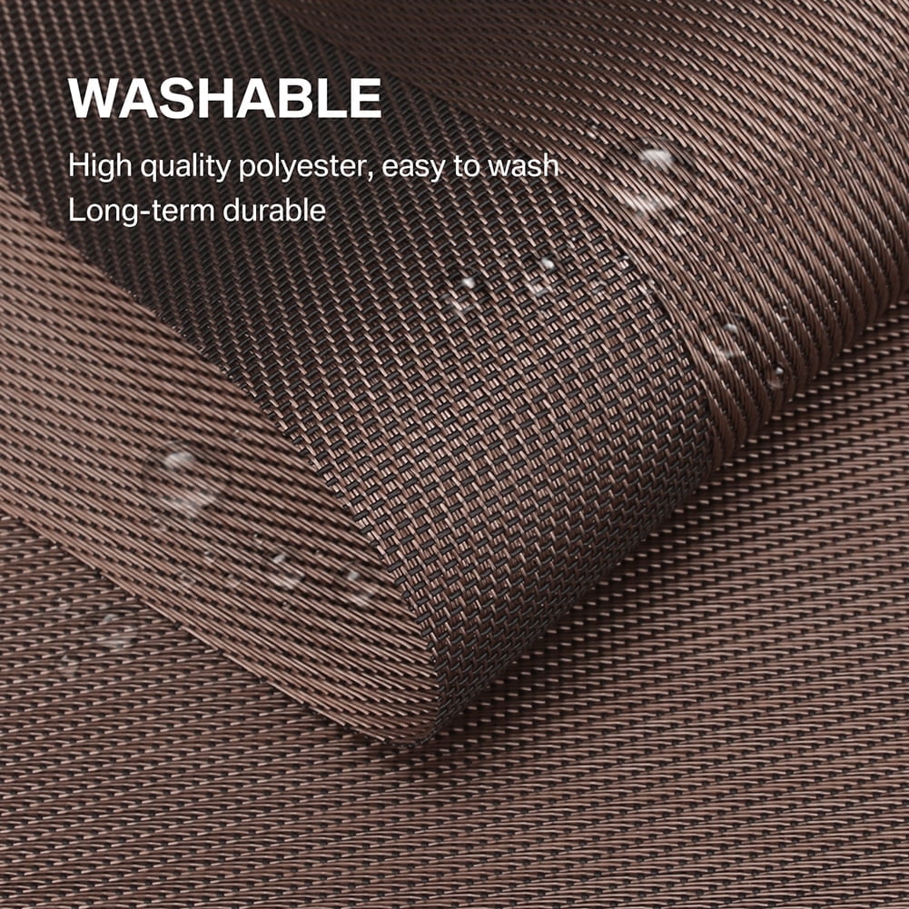 6pcs Placemats PVC Place Mats and Coasters Washable Non-Slip Heat Resistant Table Mats for Kitchen Dining Table Home Restaurant 12"×18", Sliver