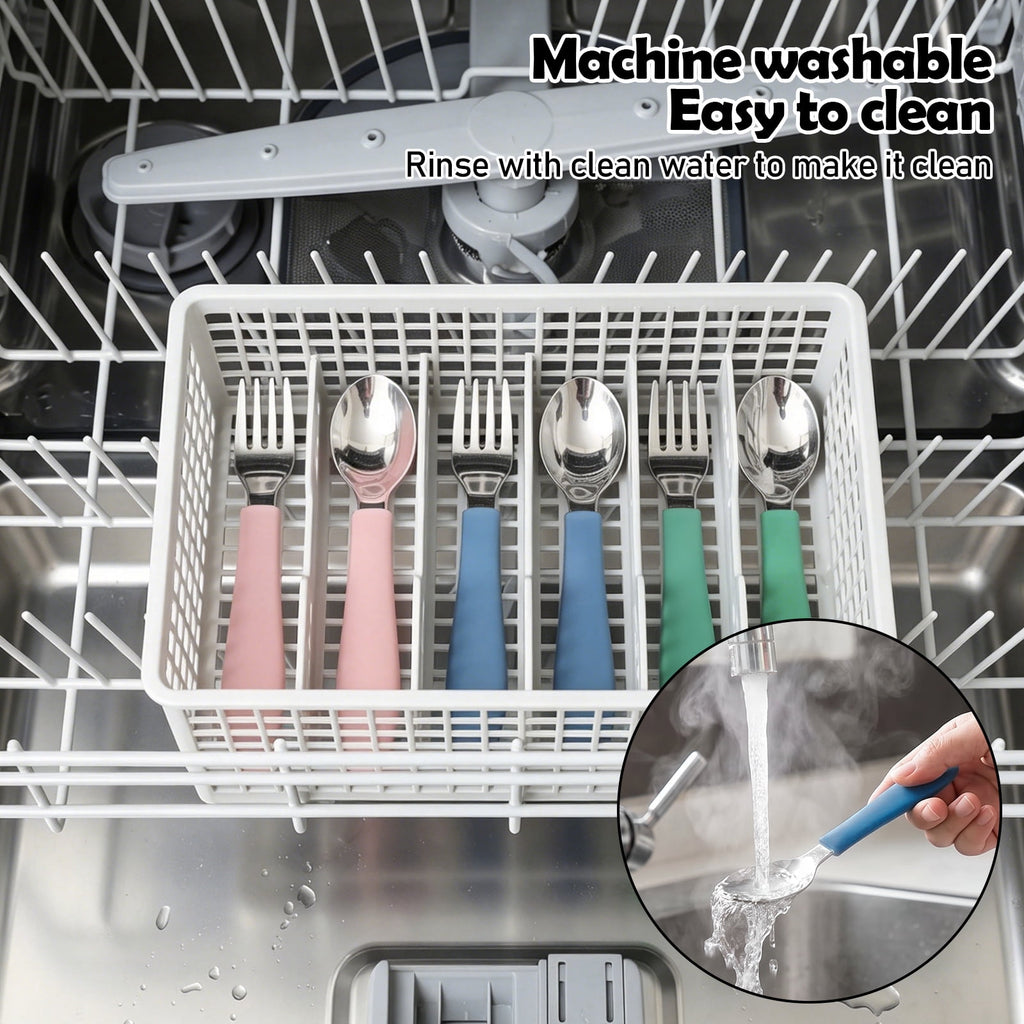 Jetcloudlive 10 Pieces Kids Silverware Set, Stainless Steel Toddler Utensils, Rainbow Kids Cutlery Set, Kids Forks and Spoons Includes 5 Forks, 5 Spoons