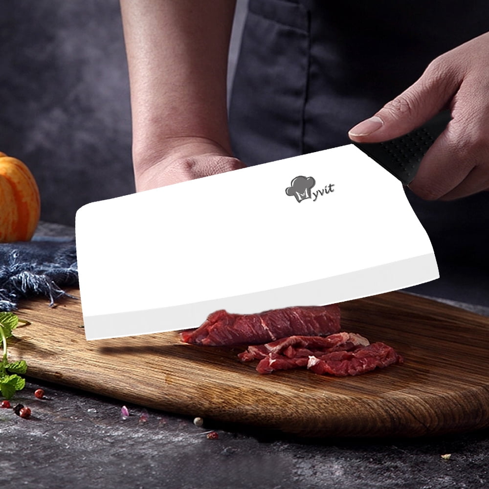 Ceramic Knife 7" Rustproof Vegetable Cleaver Knife Nakiri Lightweight Kitchen Paring Knife with Cover Chopping Knife Slicing Cutter