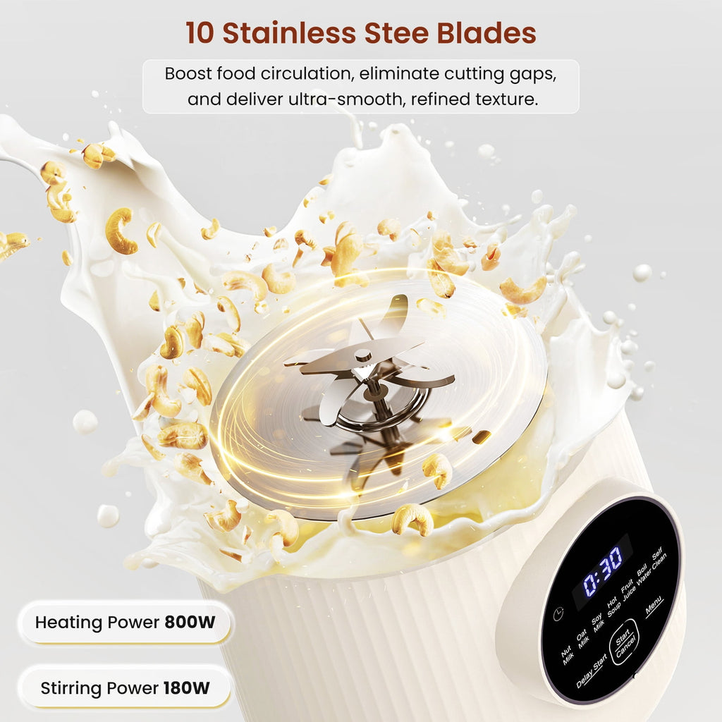 LINKChef Nut Milk Maker 40 oz Almond Oat Soy Milk Maker Blender with Self-Cleaning, Delay Start and Keep Warm, Homemade Dairy-Free Milk Machine for Hot & Cold Drinks