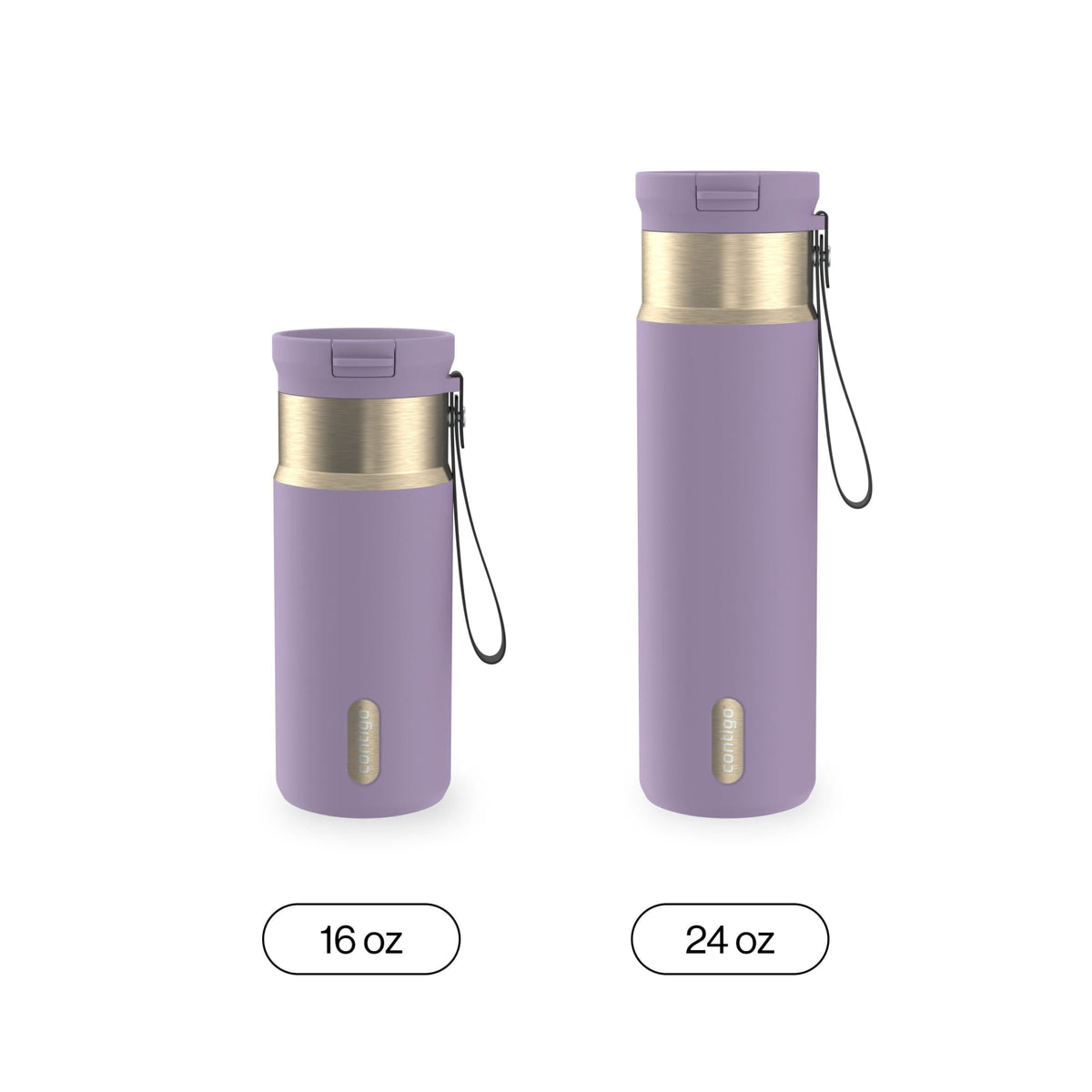 Contigo 16oz SnapSeal Insulated Stainless Steel Water Bottle, Licorice Black/Bronze