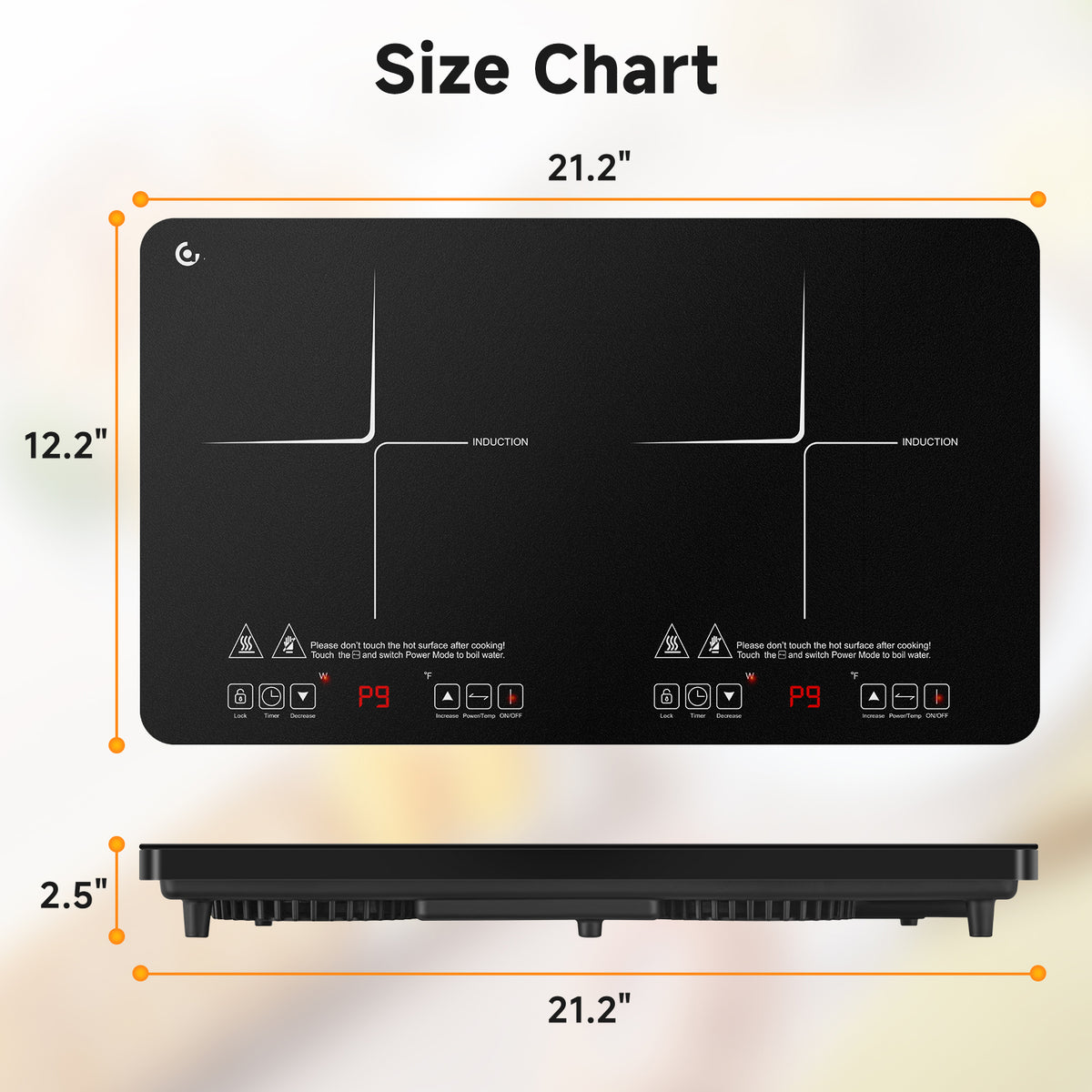 AMZCHEF Single Burner Portable Induction Cooktop 1800W Induction Countertop Burners with 6.8" Heating Coil, Black