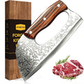 ACMETOP Kitchen Knife Meat Cleaver Knife Unique Ergonomic Handle Professional Stainless Steel Butcher Knife for Meat Vegetable