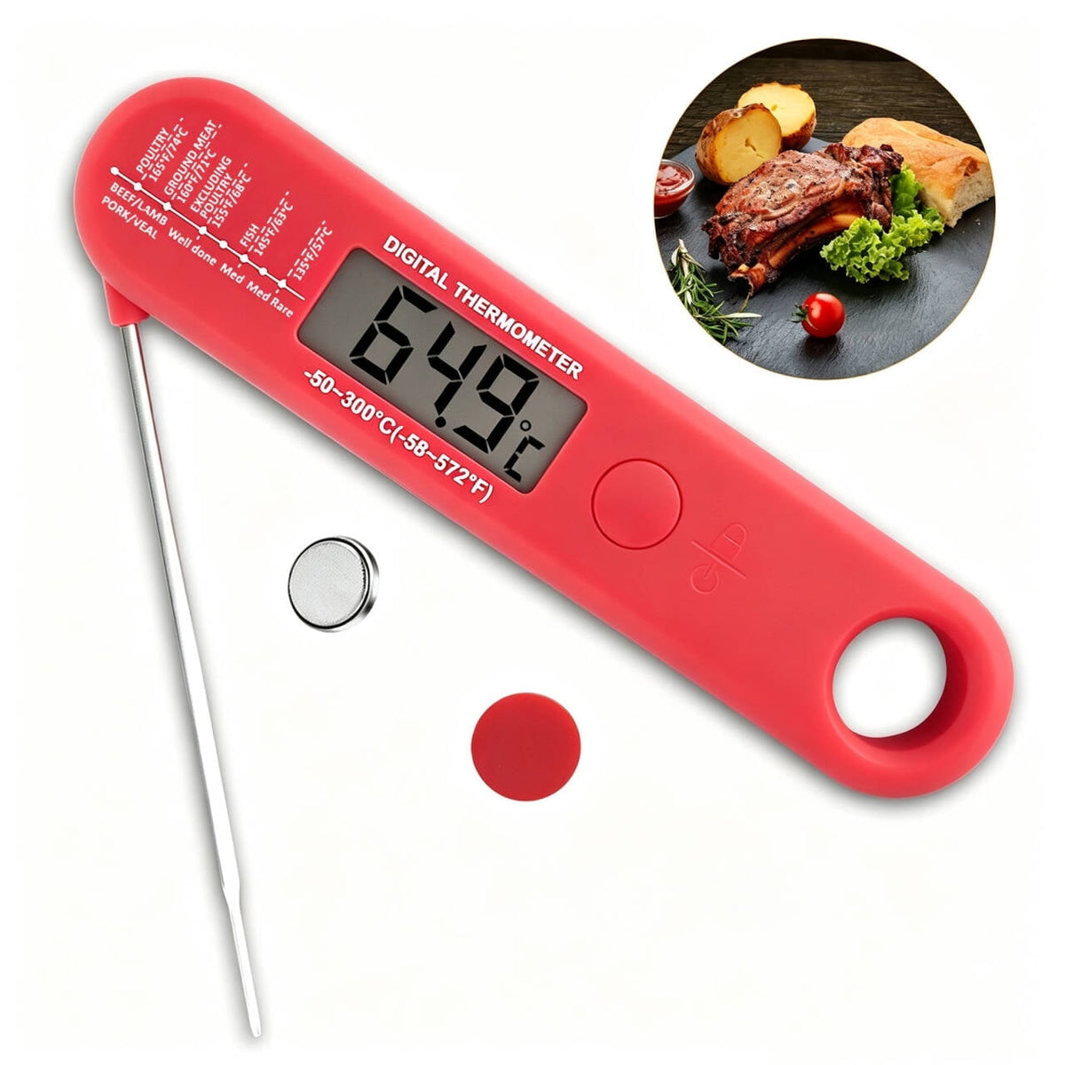 AGCAN Digital Meat Thermometer Instant Read Food Thermometers for BBQ Grilling Cooking