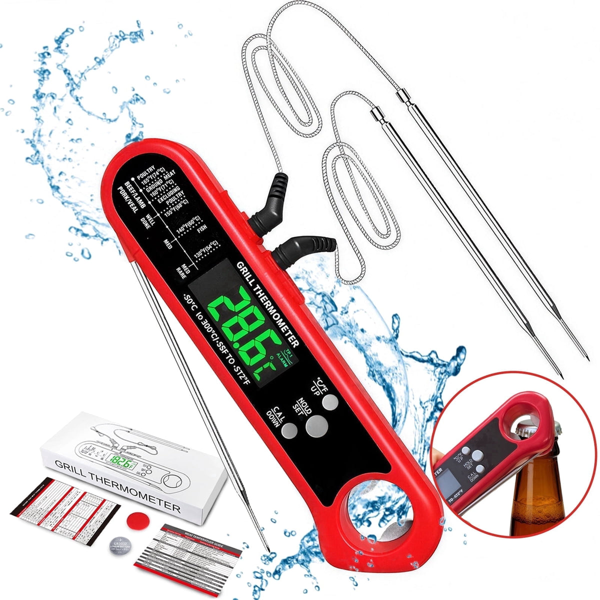 AGCAN Digital Meat Thermometer Instant Read Food Thermometers for BBQ Grilling Cooking