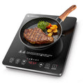 AMZCHEF Single Burner Portable Induction Cooktop 1800W Induction Countertop Burners with 6.8" Heating Coil, Black