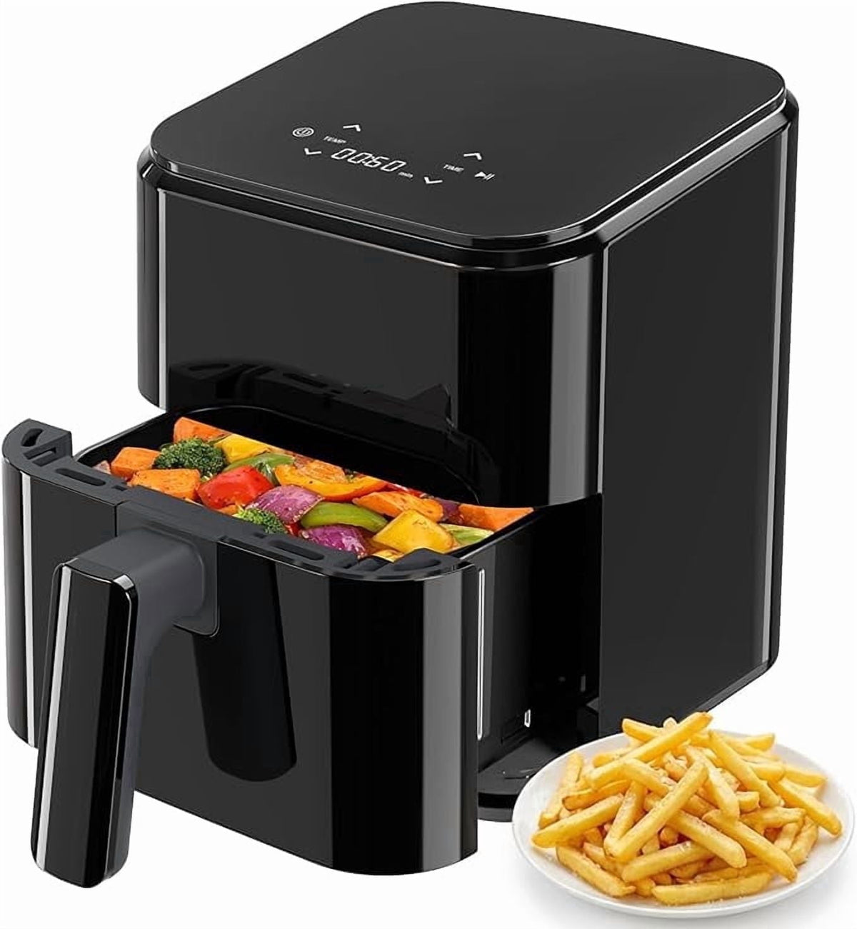 Air Fryer, 6-Quart Smart Air Fryer, 12-in-1 Functions - Air Fry, Roast, Reheat, Dehydrate, Bake, Steam, and More, 400Â°F Max Temperature, Grey