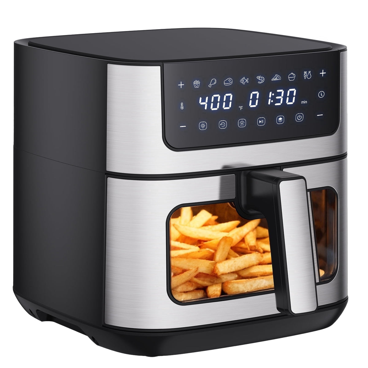 Air Fryer, 6-Quart Smart Air Fryer, 12-in-1 Functions - Air Fry, Roast, Reheat, Dehydrate, Bake, Steam, and More, 400Â°F Max Temperature, Grey