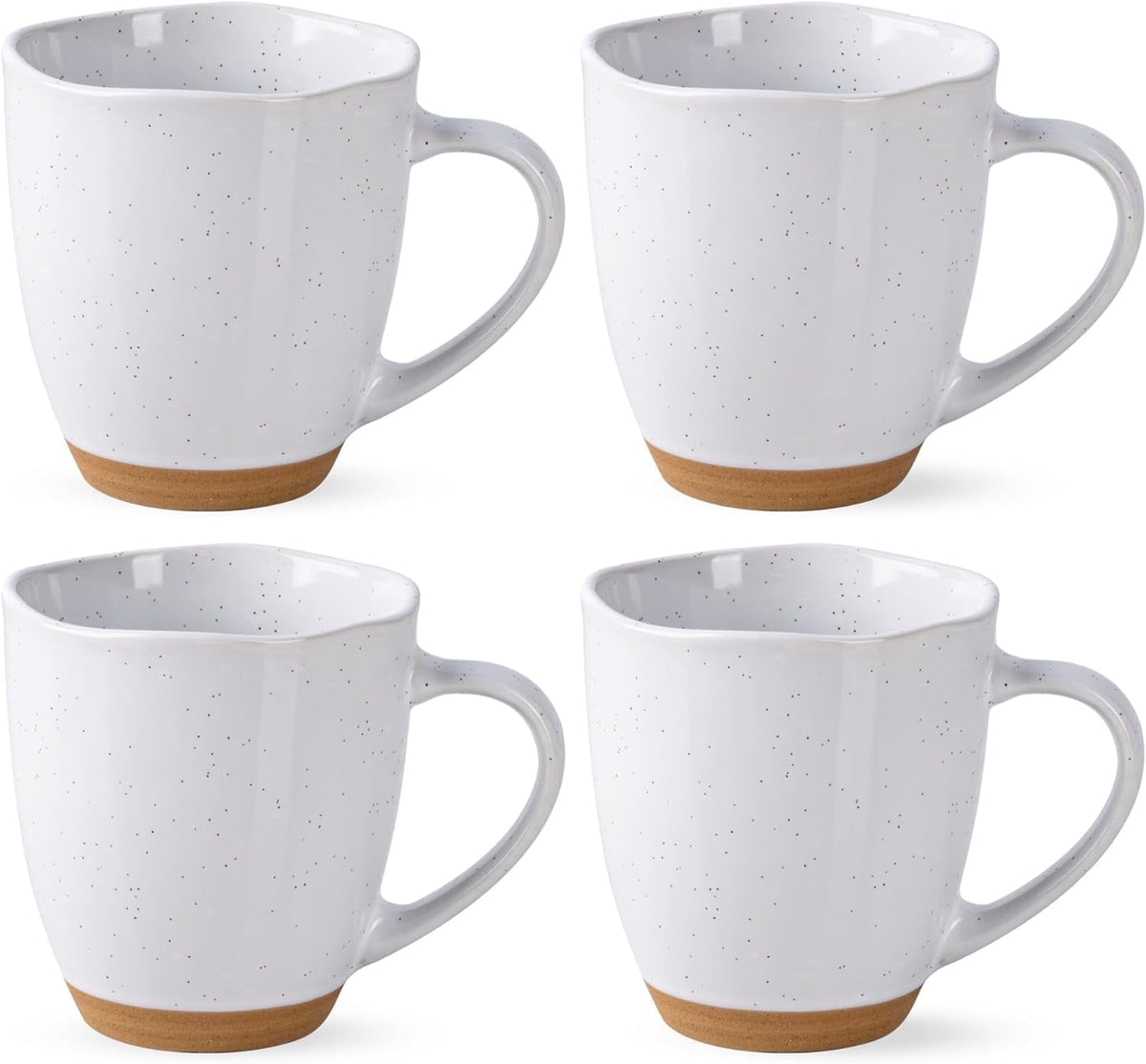 AmorArc 12oz Coffee Mugs, Ceramic Coffee Mugs set of 6 for Man, Woman, Dad, Mom, Modern Coffee Cups with handle for Latte/Cappuccino/Milk/Cocoa. Dishwasher&Microwave Safe, Light Beige